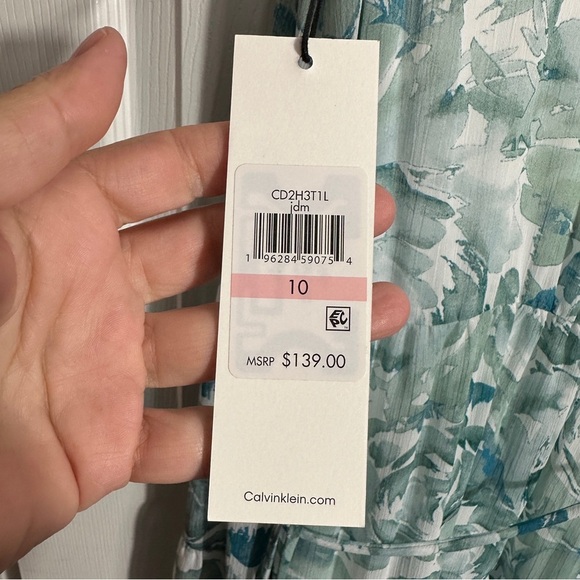 NWT Calvin Klein ruffled chiffon maxi dress, tiered, size 10, flowy, feminine - Picture 8 of 14
